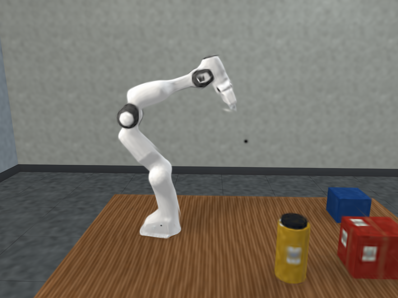 First endpoint configuration of the constructed four-hinge robot chain.